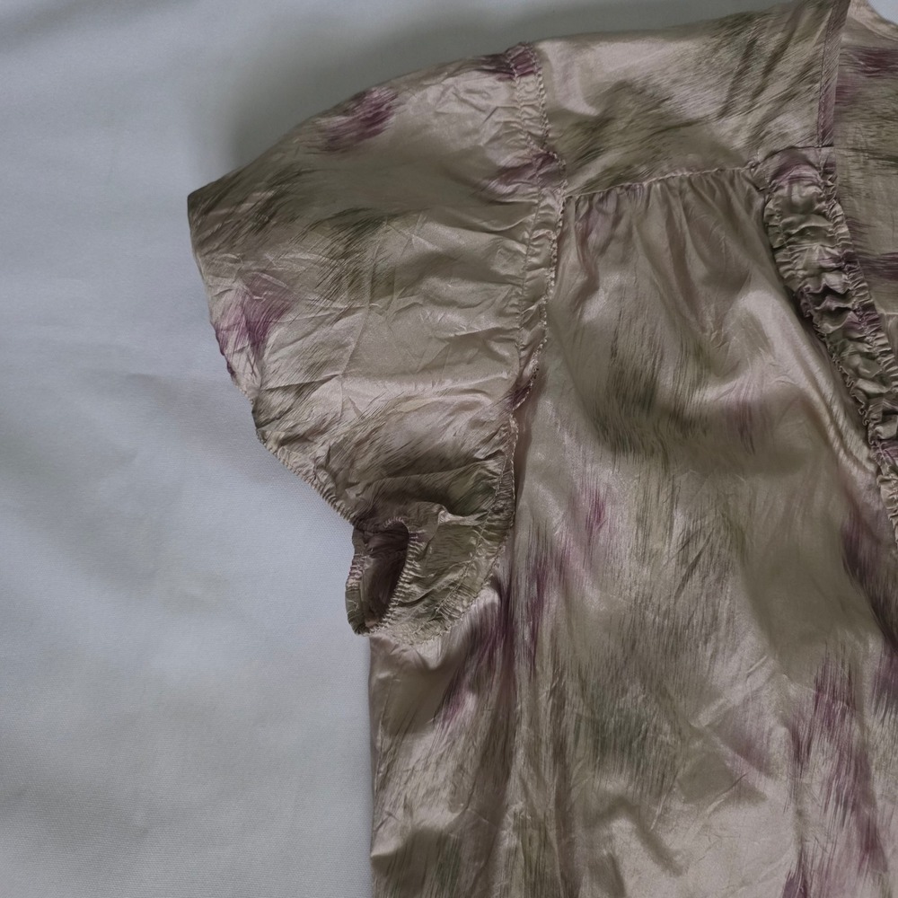 DKNY Donna Karan New York 100% Silk Abstract Print Wrap Blouse Women's Size 12 - Picture 5 of 12